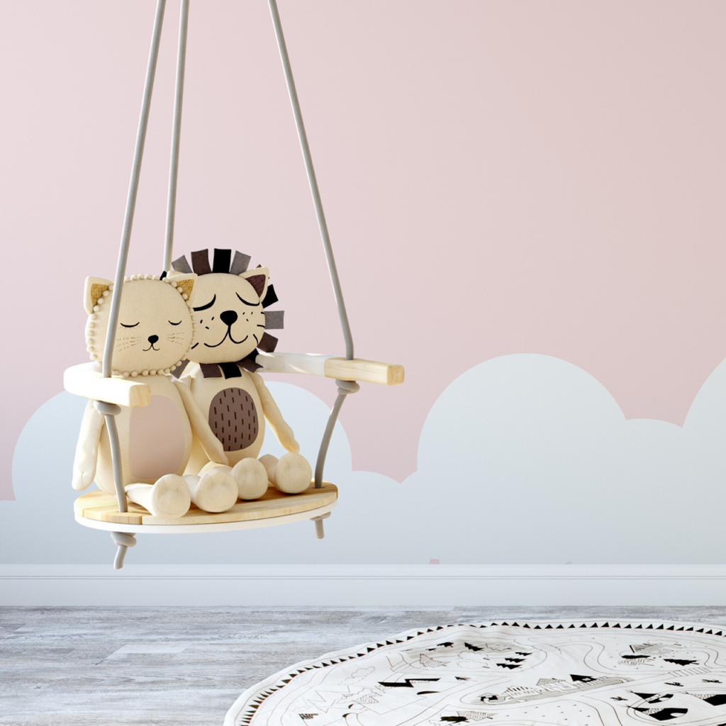 Early Years Concierge Service Image of Toy Lions Sitting in Indoor Wooden Swing